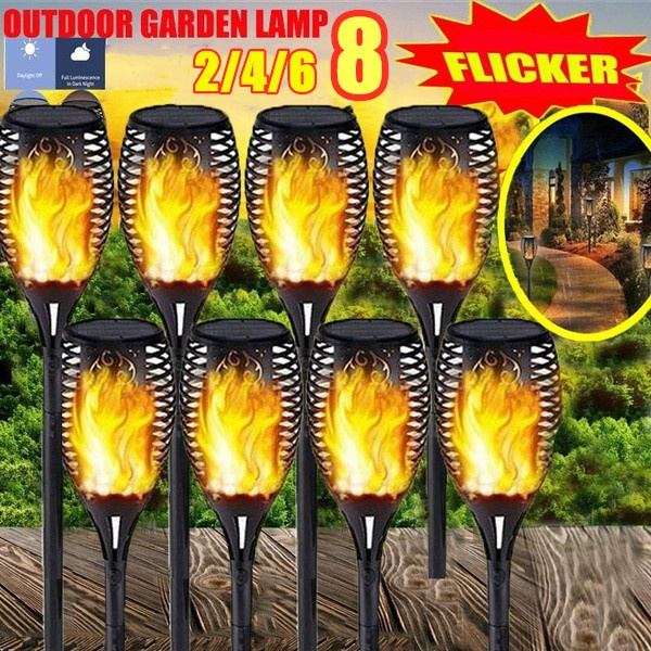 large flickering flame solar lights