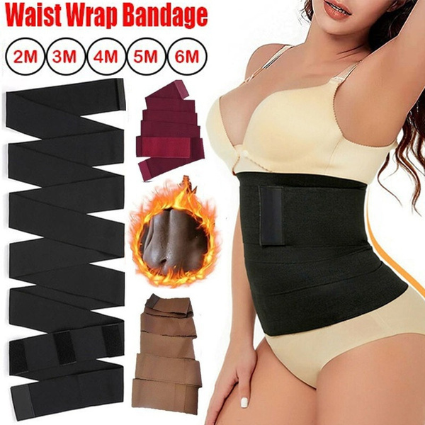 Waist Trainer For Women 2/3/4/5/6m Plus Size Under Clothes Waist Wrap For  Lower Belly Fat Weight Loss, Sweat Bands Stomach Tummy Waist Trimmer Belt