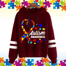 letter print, autismhoodie, womens hoodie, Sleeve