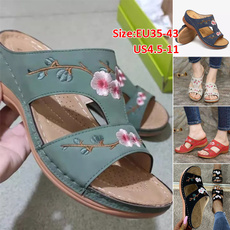 beach shoes, Outdoor, flowerembroidered, Sandals & Flip Flops