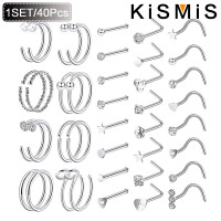 Gsdviyh36 Body Piercing Jewelry,22Pcs/Set Mix Shape Stainless Steel Nose Stud Ring Unisex Perfect a Jewelry Gift Nose Ear Lip Belly Button Decor 