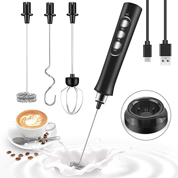 3 In 1 Wireless Milk Frother Handheld Foam Maker for Lattes Coffee