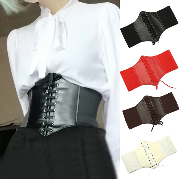 Generic Fashion Elastic Corset Bustier Slimming Waistband Leather