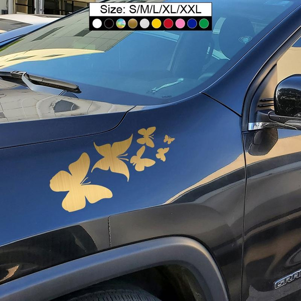 1PC Butterfly Hibiscus Flower Car Stickers for Car Window Decoration