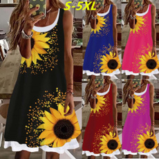 Plus Size, dressesforwomen, Sunflowers, Summer