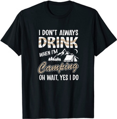 Mens T Shirt, Short Sleeve T-Shirt, Alcohol, camping