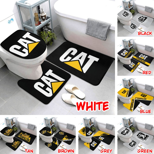 2-piece Bath Mat Set Gray Toilet Bowl Set Decorative Bath 