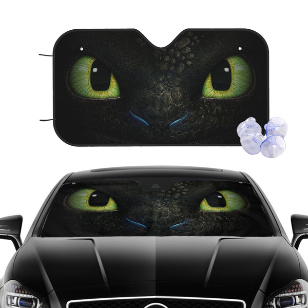 Funny Toothless Eyes How to Train Your Dragon Car Sun Shade Portable