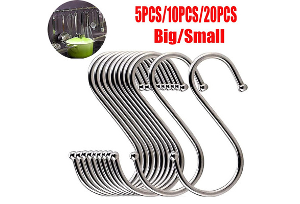 5/10/20Pcs S Hooks Steel S Hanging Hooks Heavy Duty S Hanger Hook