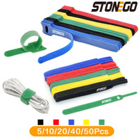 Durable And Soft Nylon Strap Stonego Reusable Velcro Cable Ties Organizer  Tool Velcro Self-Adhesive Tapes