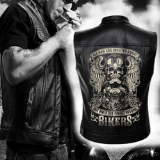 leathervestsformenmotorcycle, motorcyclevestleather, skullleatherjacket, Fashion