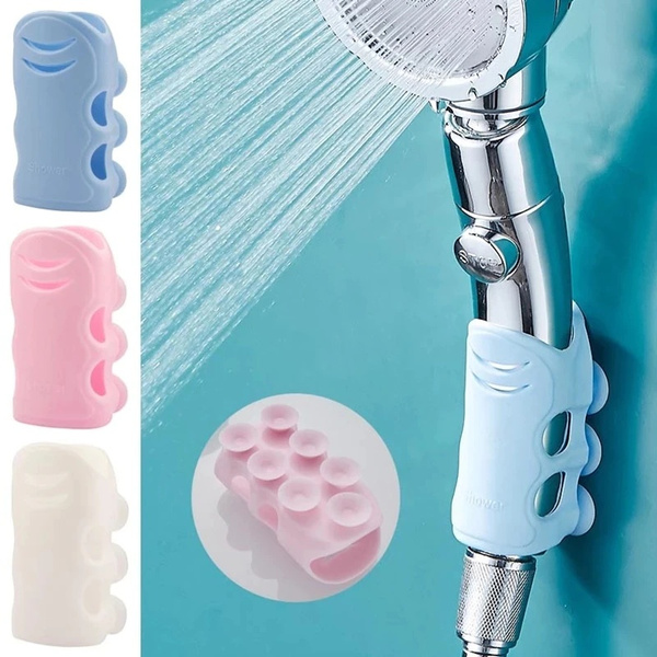 Silicone Shower Holder Rack Shelf Bathroom Suction Cup Shower Head