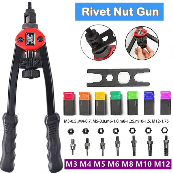 1Set Hand Threaded Rivet Nut Gun With BT606 Insert Manual Riveter ...