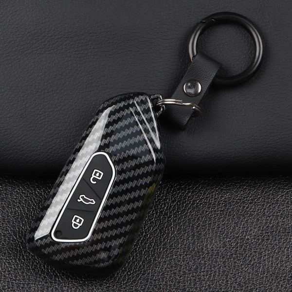 1pc Black Silicone Key Fob Cover Protective Case Anti-Drop 3 Buttons