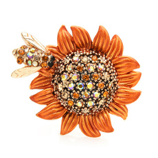 Flowers, Pins, Sunflowers, Rhinestone