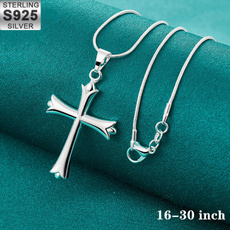 Sterling, party, silvercrossnecklace, Cross necklace