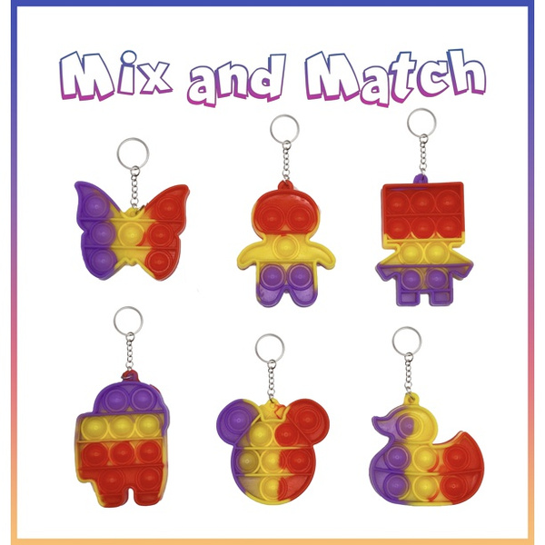 Portachiavi Pop, Mini Fidget Toys, Confezione Sfusa Da 30 Pezzi