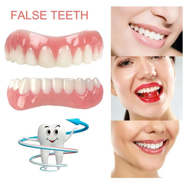 2021 Comfortable Whitening Teeth Fake Cosmetic Tooth Denture Silicone