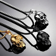 stainlessnecklace, skullnecklace, necklaces for men, punk necklace