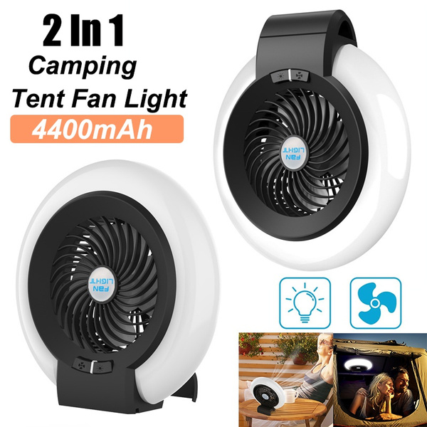 New 2 In 1 Camping Tent Fan Light Creative Outdoor Camping Fan Light ...