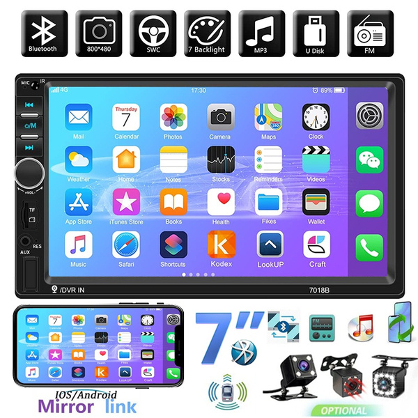 CAMECHO Double 2 Din MirrorLink Car Stereo Radio Bluetooth Car MP5