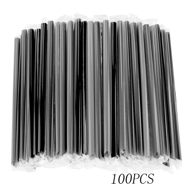 100 Extra Wide Boba Bubble Tea Fat Drinking Straws INDIVIDUALLY WRAPPED  Color