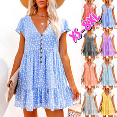 Summer, Fashion, pleated dress, Mini