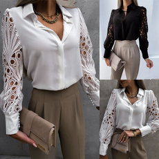 Blouses & Shirts, Office, Long Sleeve, Spring