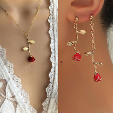 Jewelry Set, roseearring, Dangle Earring, Jewelry