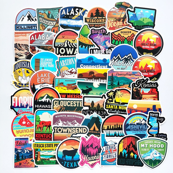 US State Stickers (50 Pcs) Waterproof RV Stickers - Cute RV Decal ...