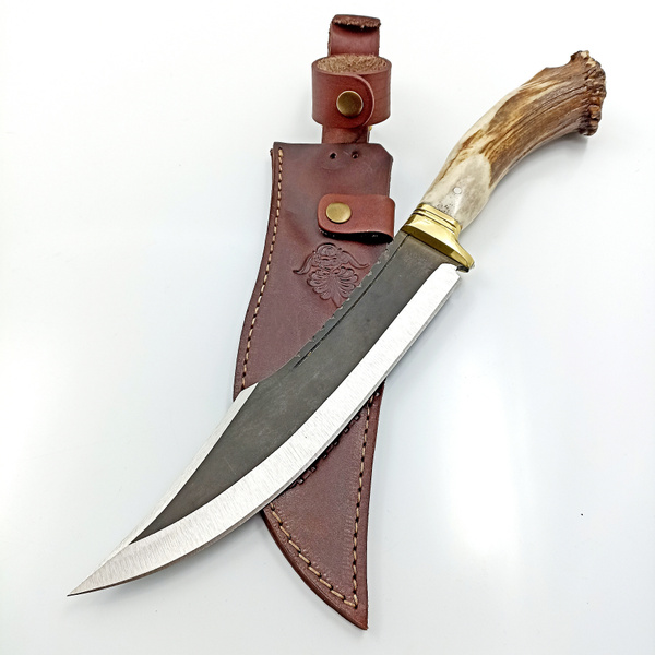 Deer Antler Big Machete KnifeStag Horn Hunting KnifeCollectors Knife