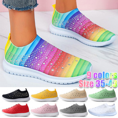 casual shoes for flat feet, Sneakers, Plus Size, Knitting
