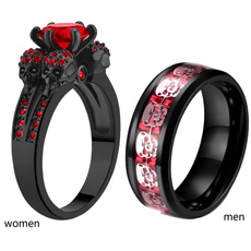 Couple Rings, Steel, wedding ring, skull