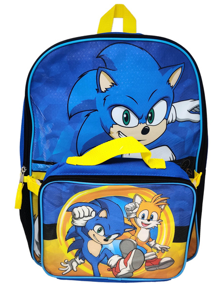 Sonic The Hedgehog Backpack Tails 16" & Insulated Lunch Bag Blue Boys ...