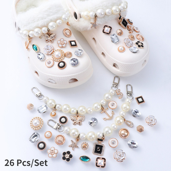 Bling Shoe Charms for Women and Girls Luxury Croc Charms Different Shoe  Charms with Rhinestone and Imitated Pearl Jewels Shoe Decoration