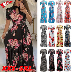 Summer, Plus Size, Floral print, Sleeve