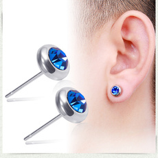 Steel, sapphirestudearring, Gemstone Earrings, Stud Earring