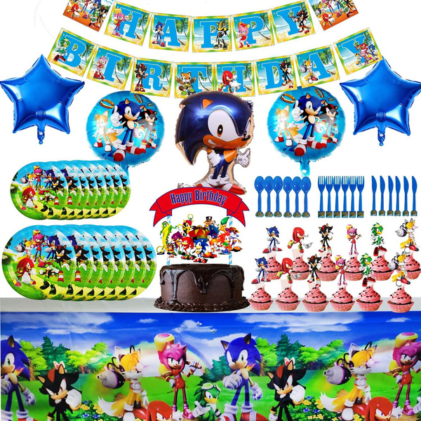 Sonic Party Supplies Birthday Decorations, Sonic Party Favors - Banner ...