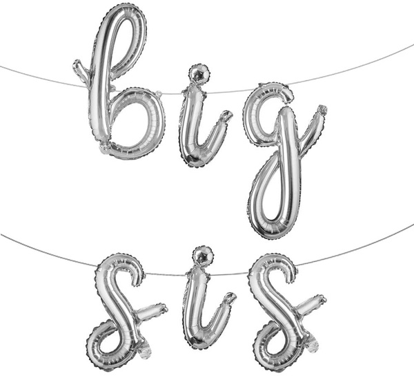 16 Inch Lowercase Multicolor Big SIS Balloons Banner Foil Letters Mylar 16 inch lowercase multicolor big sis balloons banner foil letters mylar