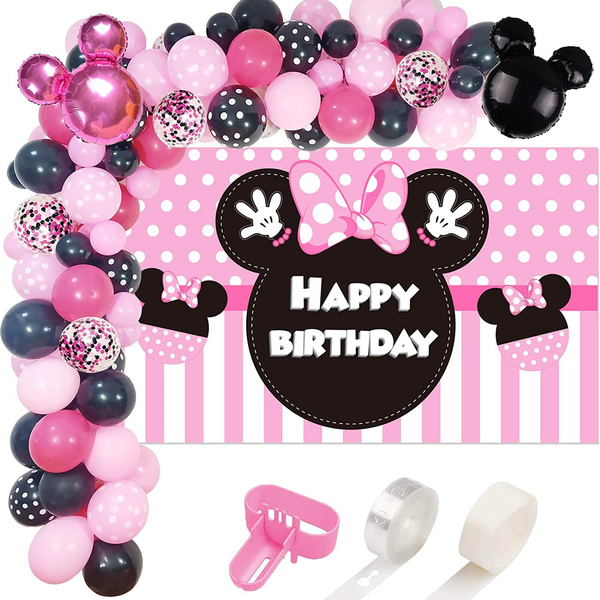 Mouse Birthday Party Supplies, Minnie Balloon Garland Arch Kit 96pcs ...