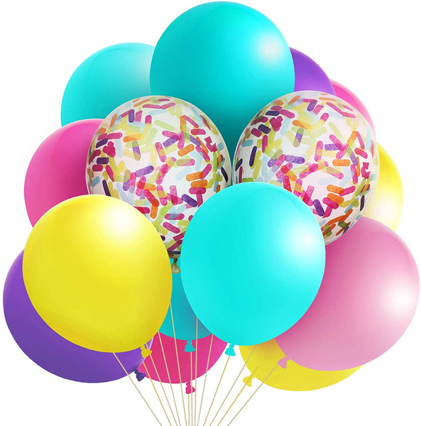 100 Pieces Ice Cream Party Balloons Confetti Latex Balloons Pastel