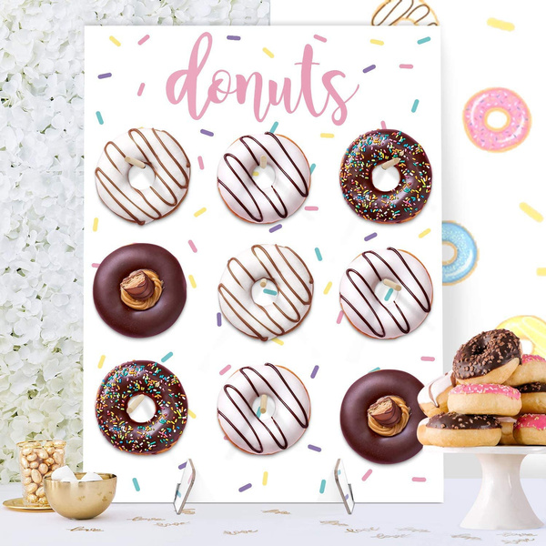 Sprinkles Donut Wall Party Decoration Doughnut Food Buffet Display Stand Dessert Table Pegboard ...