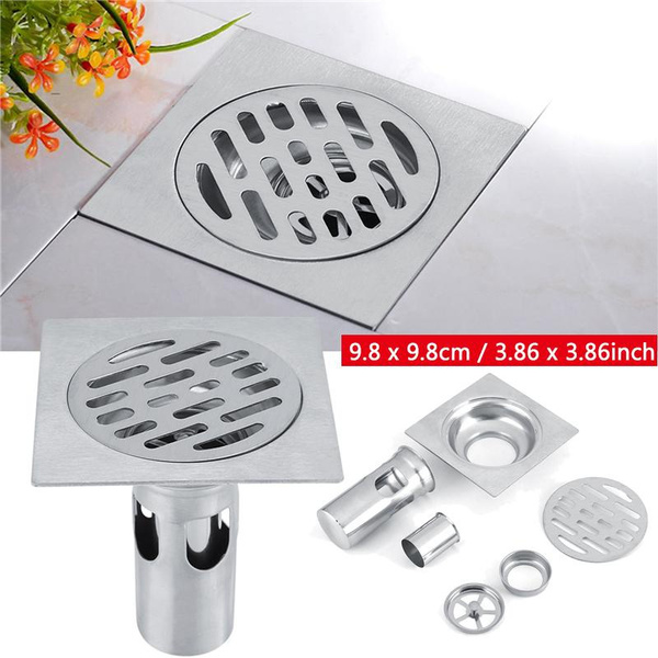 SquareFloor Drain Stainless Steel Wet Room Kitchen Bathroom Shower