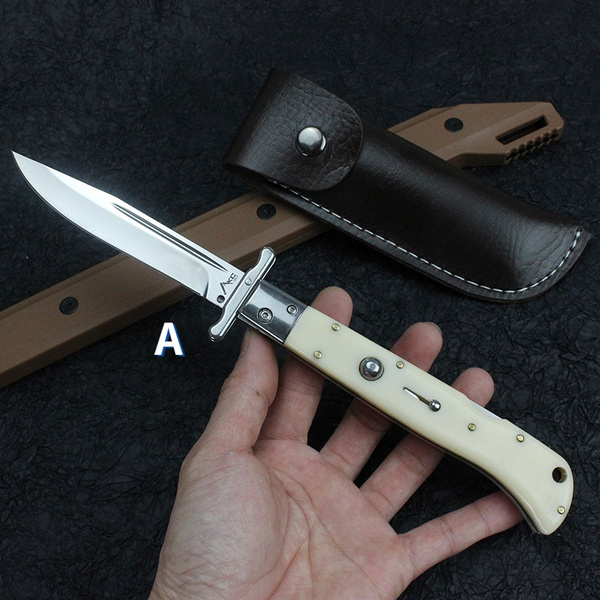 AKC Italian style mafia Spring Assisted Knife 440C Steel Blade Resin