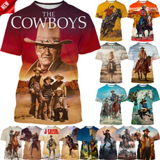 sketchwesterncowboy, Hip-hop Style, mensandwomensfashiontshirt, Casual