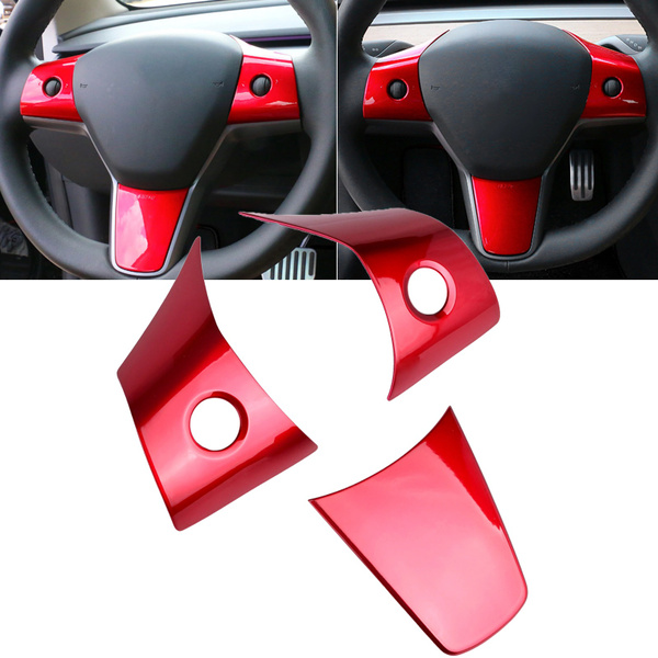 CheroCar Red Interior Steering Wheel Trim Cover Ring For Chevrolet Camaro 2017-2024