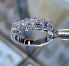 Sterling, DIAMOND, Princess, Diamond Ring