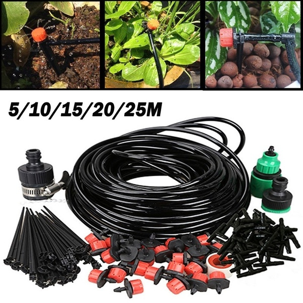 5/10/15/20/25M DIY Micro Drip Irrigation System Plant Self Watering ...