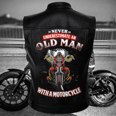 bikerleathervest, motorcyclejacket, Vest, Moda