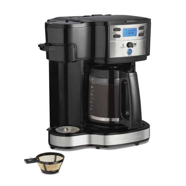 2-Way Coffee Maker, Single-Serve & 12 Cup Carafe, Stainless